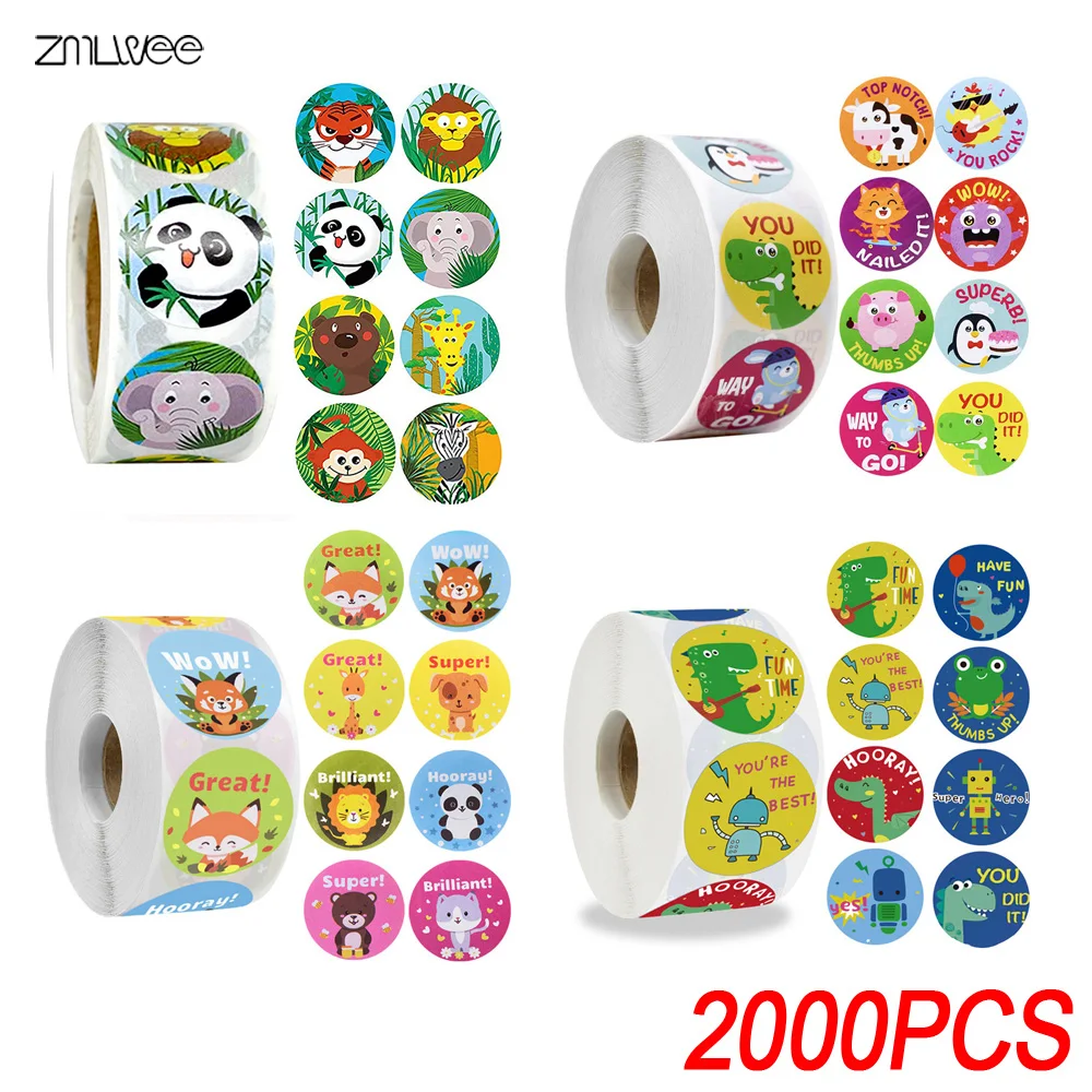 

Cute Sticker for Kids Animals Face Reward Sticker for Classroom wholesale Supplies Motivational Scrapbooking 1inch