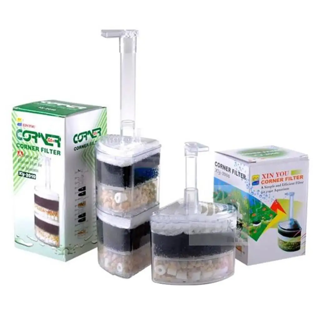 New Aquarium Filter Efficient Aquarium Internal Corner Fish Tank Filter Pneumatic Filtration Air Pump Accessories Filte