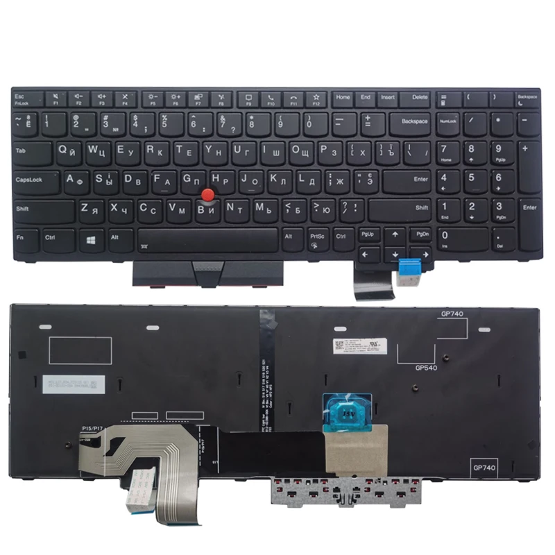 

Новая русская клавиатура с подсветкой для Lenovo Thinkpad T15 T15 Gen2 5N21B44438 RU, Черная