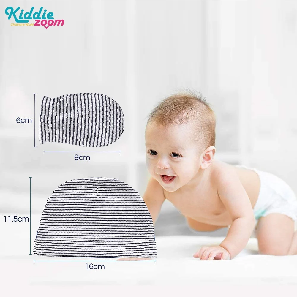 0-6M 10Pcs Newborn Cap+Gloves Set 5