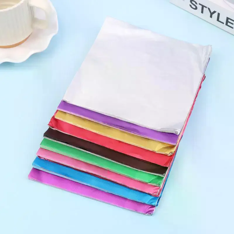 100Pcs 15x15CM Aluminum Foils Wrapping Paper Sheets Foil Candy Package Paper Chocolate Wedding Party Candy Packaging