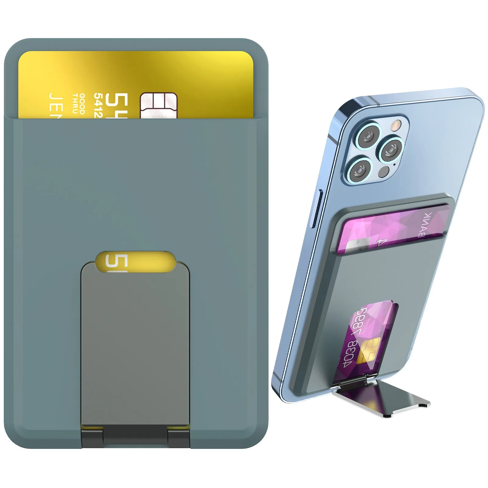 Magnetic Suction Card Holder & Desktop Stand with Silicone Finish