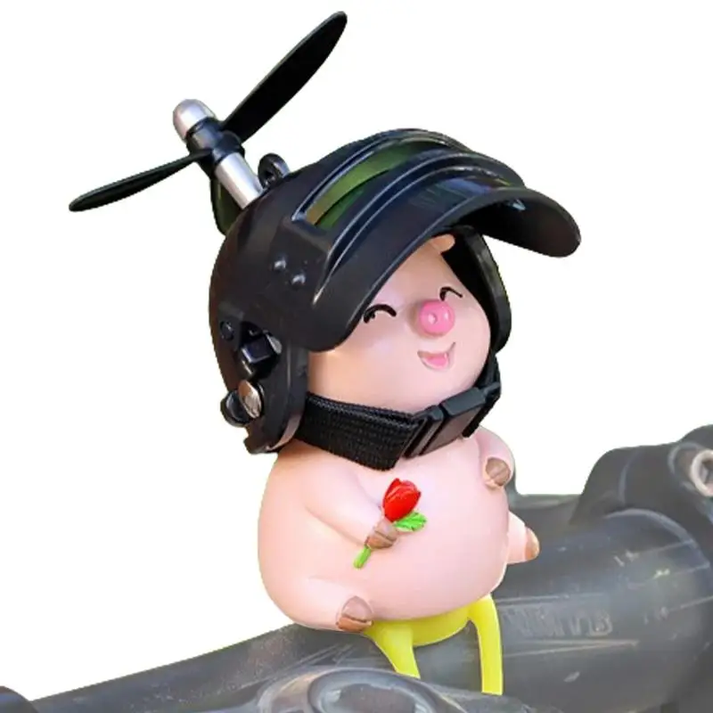 

Cute Pig Motorcycle Bicycle Ornament Car Pendant Small Pig With Helmet Airscrew Car Interior Accessories Decoration Gift