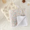 Baby Blanket Printed Pure Cotton Baby Muslin Swaddle Blanket Breathable Newborn Quilt Soft Warm Core Children's Quilt 100*100CM 1