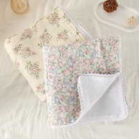 Baby Blanket Printed Pure Cotton Baby Muslin Swaddle Blanket Breathable Newborn Quilt Soft Warm Core Children's Quilt 100*100CM 1