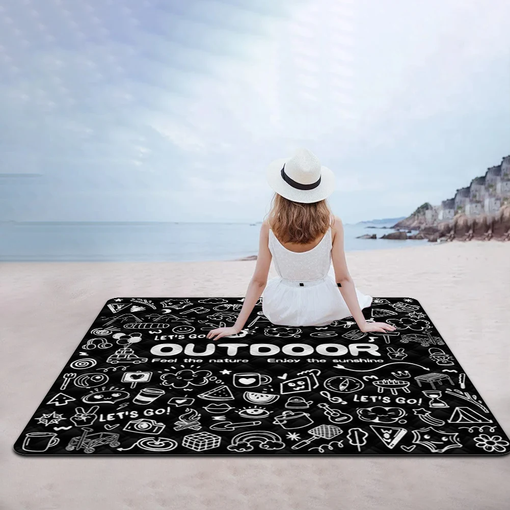 Description Picture 6 of item200cm Washable Waterproof Beach Mat Folding Mattress Portable Picnic Mat Outdoor Camp Hiking Travel Sleeping Blanket Thicken Pad
