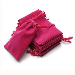 Luxurious Black Velvet Drawstring Pouches for Jewelry & Gift Packaging (Pack of 100) (Rose)