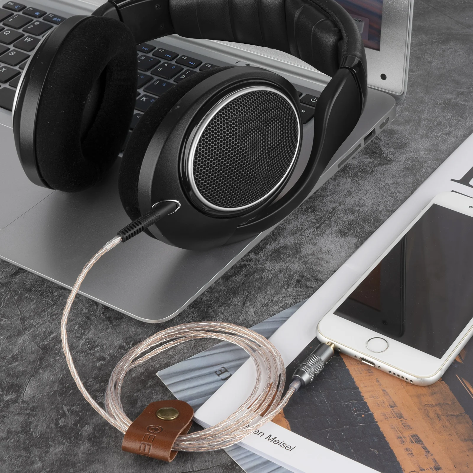 Apollo Copper Silver Mixed Upgrade Audio Cable for Sennheiser HD-599 HD-598 HD-579, 2.5mm Replacement Headphone (4Ft)