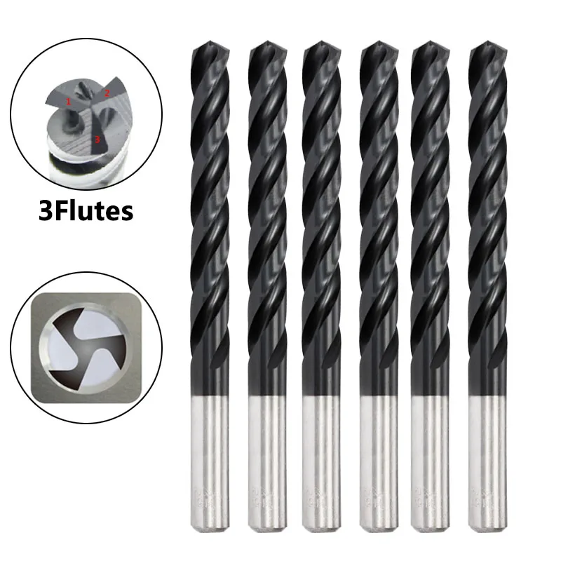 10Pcs 3mm-12.5mm M35 Cobalt Twist Drill Bit HSS-Co TiAlN Coated 3 Flutes Hole Tool for Stainless Steel  Carbon Steel Copper