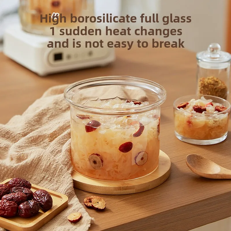220V 1.8L Glass Pot Slow Cooker for Baby Food with Automatic Water Separation Stewing Feature & Food Nutrition Retention