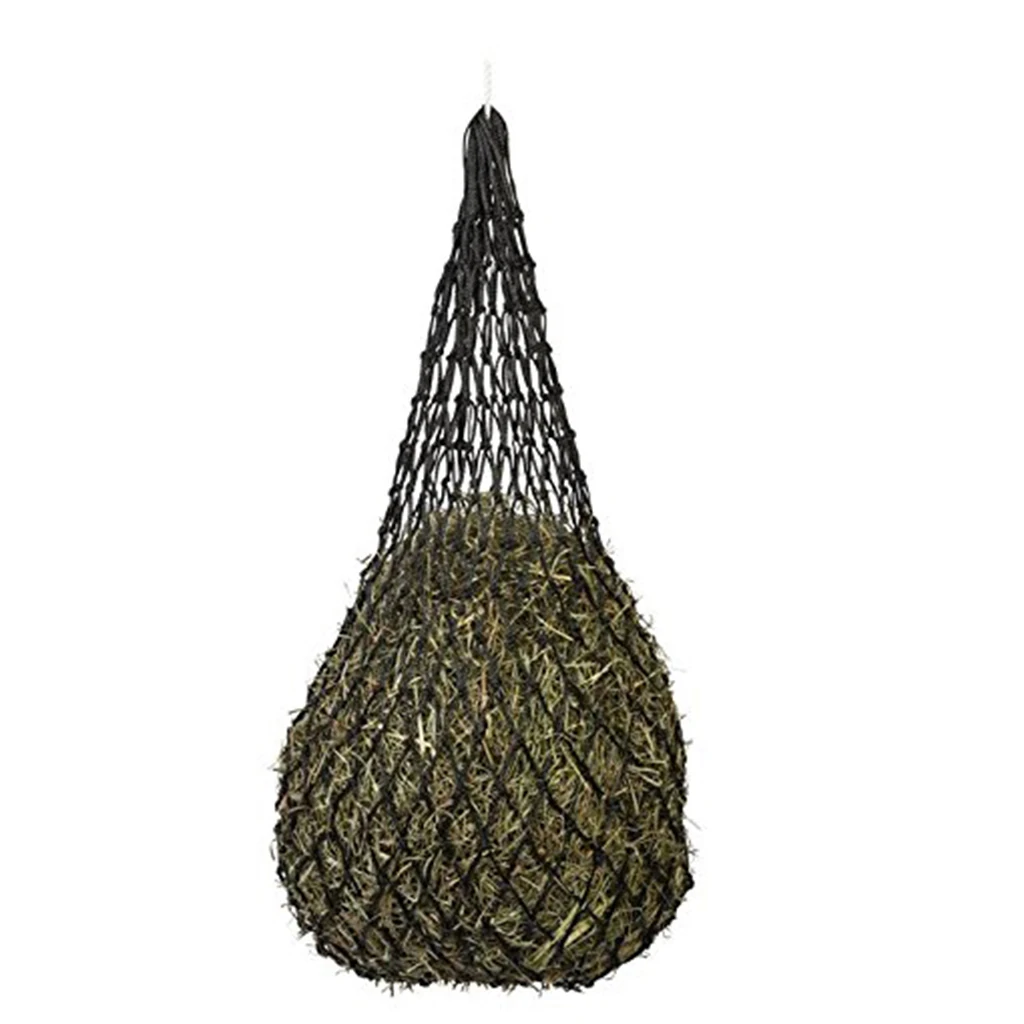 Durable 92cm  36  Nylon Slow Feed Hay Net for Horses 10 Mesh Hole Black 2