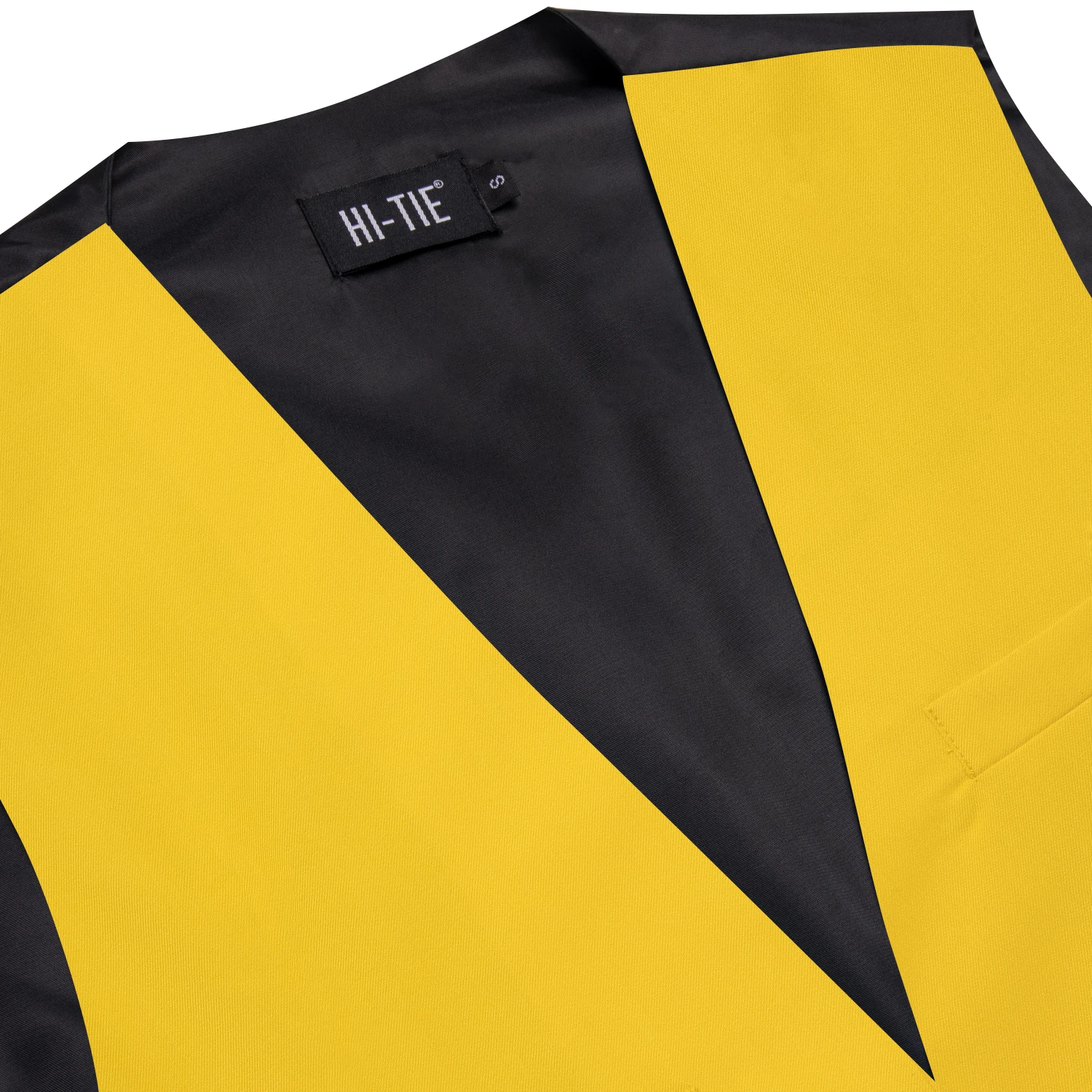 Hi-Tie Men Vest Silk Luxury Yellow Slim Waistcoat Solid Neck Tie Hanky Cufflinks Brooch Set for Men Suit Wedding Party Designer