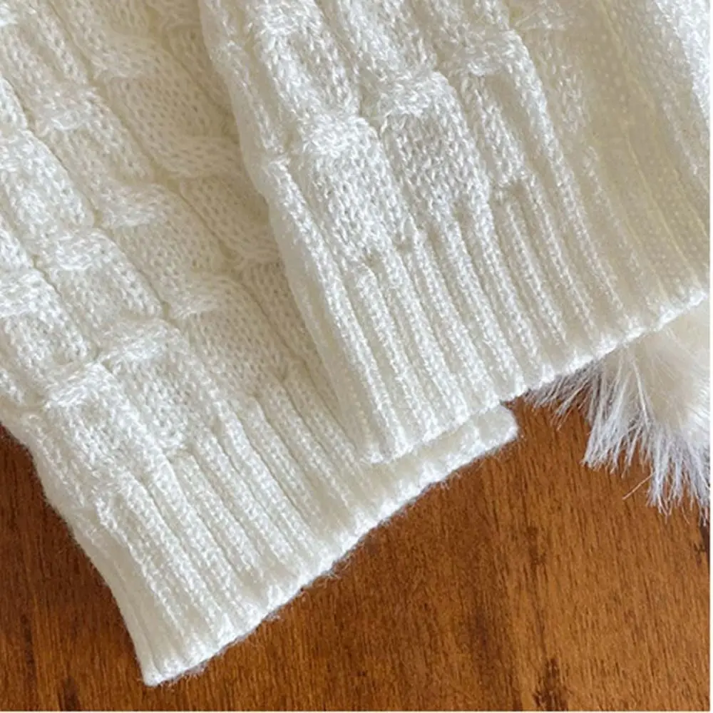 Cute Korean Style Children's Leg Warmers Balletcore JK Knitted Leg Cover Lolitas Woolen Plush Ball Leg Socks Girls