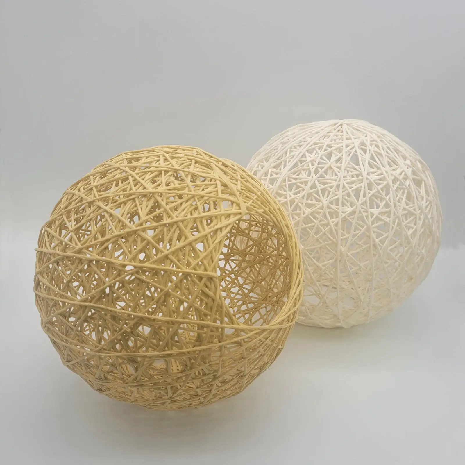 Woven Pendant Light Shade Lamp Cage Rattan Ball Lampshade for Farmer House 2