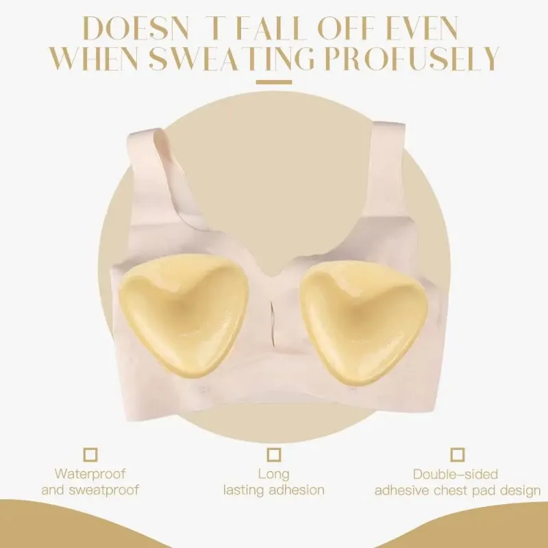 Sticky Bra Bra Pads Inserts Bra Insert Pads Double Sided Adhesive Sticky Bra Inserts Push Up Thick Sponge Breast Lift Pads Women Swimsuit Bikini Cup Enhancer