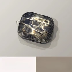 Translucent Water Ripple Protective Earphone Case - Premium TPU Material - AirPods Pro2 (Black Ripples A)