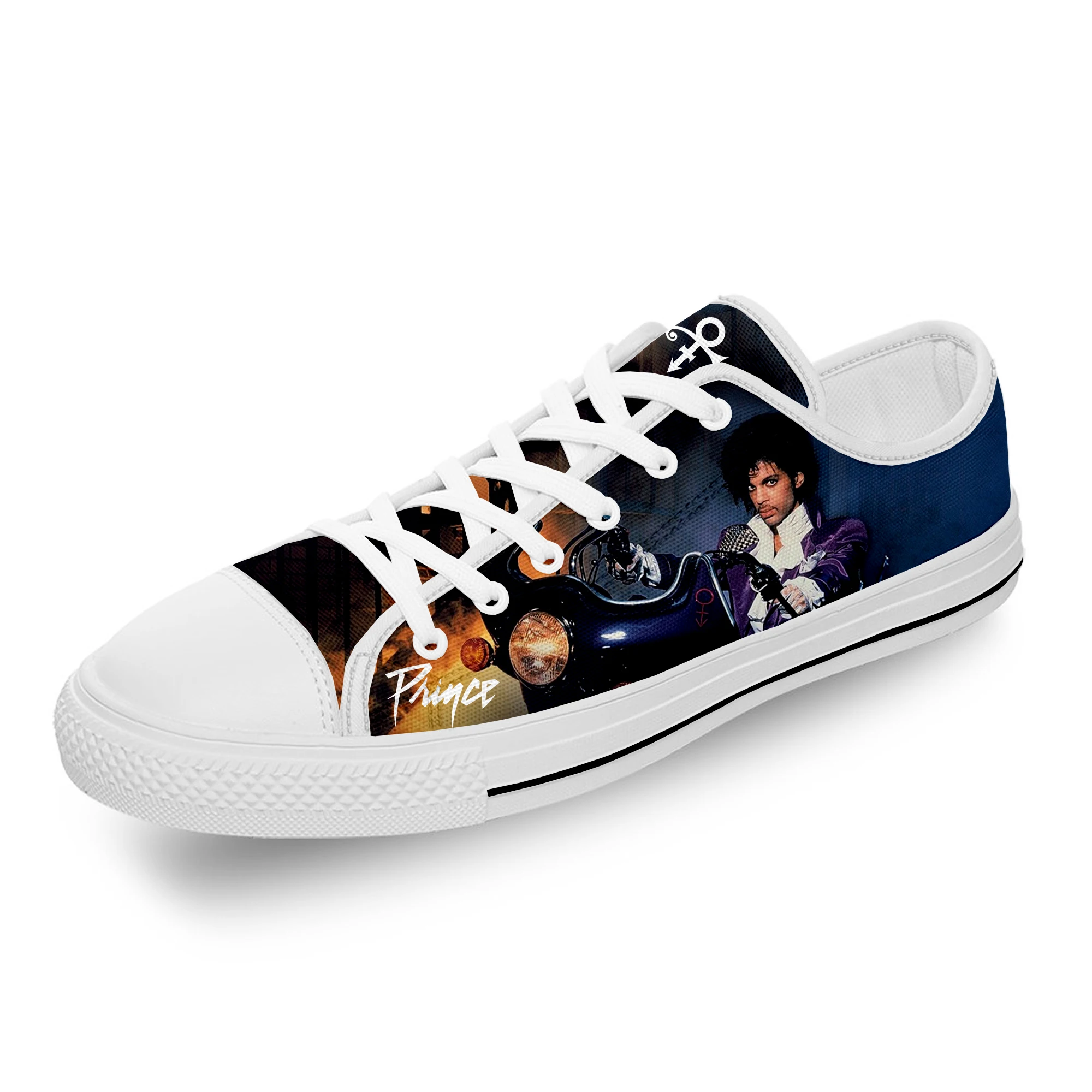 

Music Singer Prince Rogers Nelson Purple Rain White Cloth 3D Print Low Top Canvas Fashion Shoes Men Women Breathable Sneakers