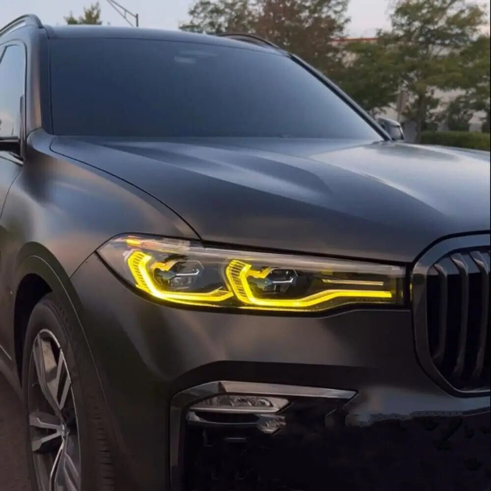 Angel Eyes 레이저 모듈 세트, BMW X7 G07 M50i M60i X7M CSL용 노란색 레몬 DRL 다색 주간 주행등 63119477986