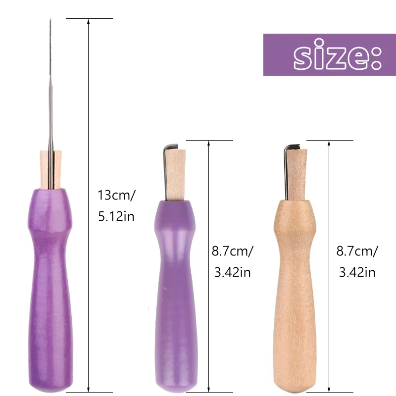 Wooden Handle Wool Felt Tools DIY Craft Needle Felting Accessories for Beginner needle felting kit wool felting kit 4Pcs