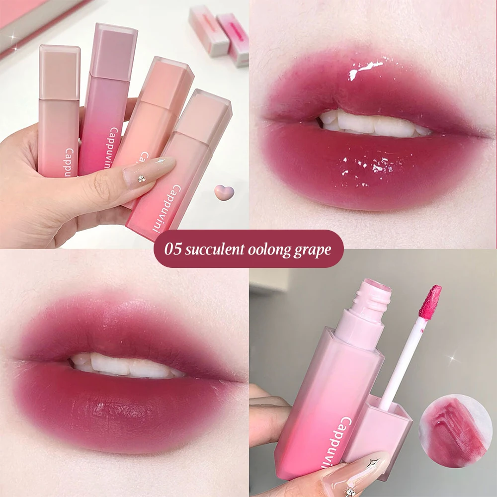 Cappuvini Nude Water Mist Lip Glaze Matte Velvet White Lip Gloss Long-lasting Lipstick 5