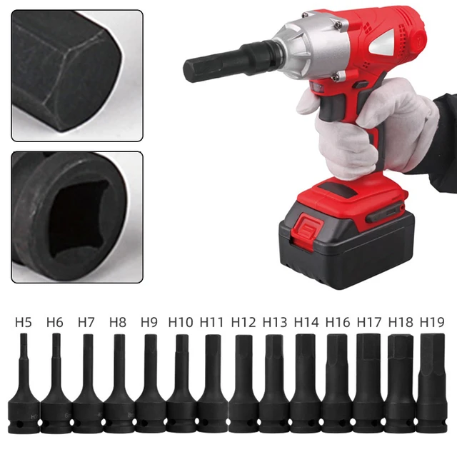 Electric Drill Socket Adapter Air Impact Wrench Hex Head Socket 12.5mm Adapter Screw Tap Socket Adapter 3