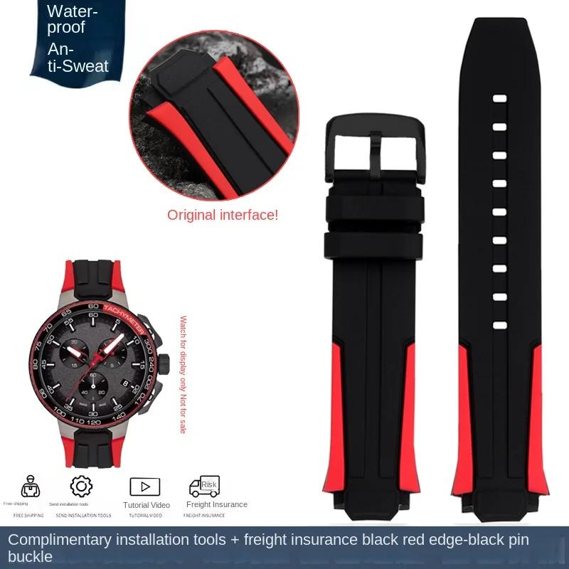 thumbnail image 1 of Correa de reloj de silicona de alta calidad adecuada para la serie de carreras de bicicletas Tissot 1853 T111.417 Correa de reloj deportiva para hombre Pulsera de 18 mm, 1 of 5