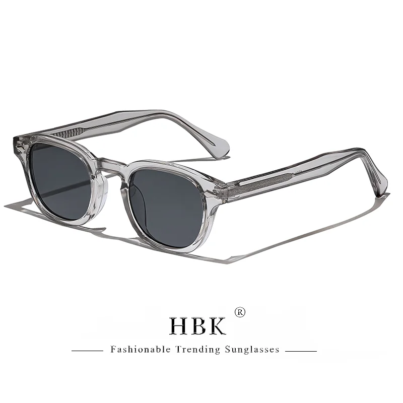 HBK Retro Round Men Sunglasses Punk Propionic Acid Pin Temple Luxury Sun Glasses Women Sports Leisure Party Eyewear UV400