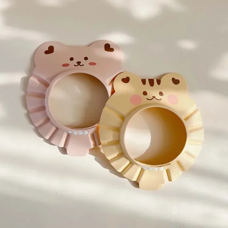 Cartoon Bear Baby Shower Cap Foam Shampoo Cap Soft Hair Wash Hat for Kids Bath Shower Hair Hat Child Protect Head Cover