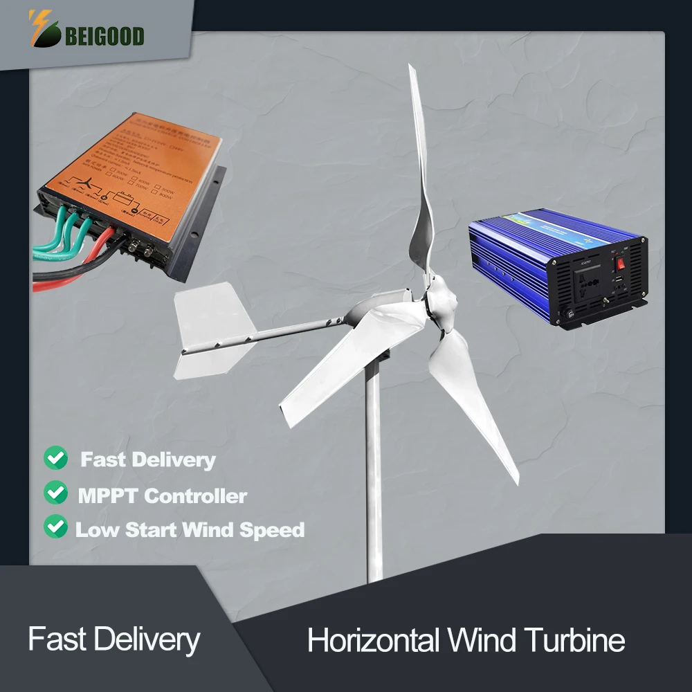 

Free Energy Windmill 7000W Horizontal Axis Permanent Maglev Wind Turbine Generator 24V 48V Three-Phase With Mppt Controller