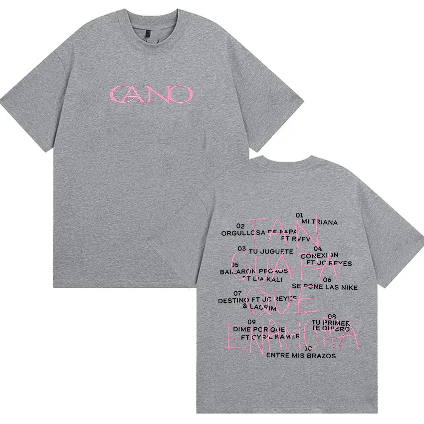 Cano Triana Tan Guara Que Enamopa Tour 2025 앨범 그래픽 T 셔츠 남성용 빈티지 고품질 패션 오버 사이즈 코튼 티셔츠