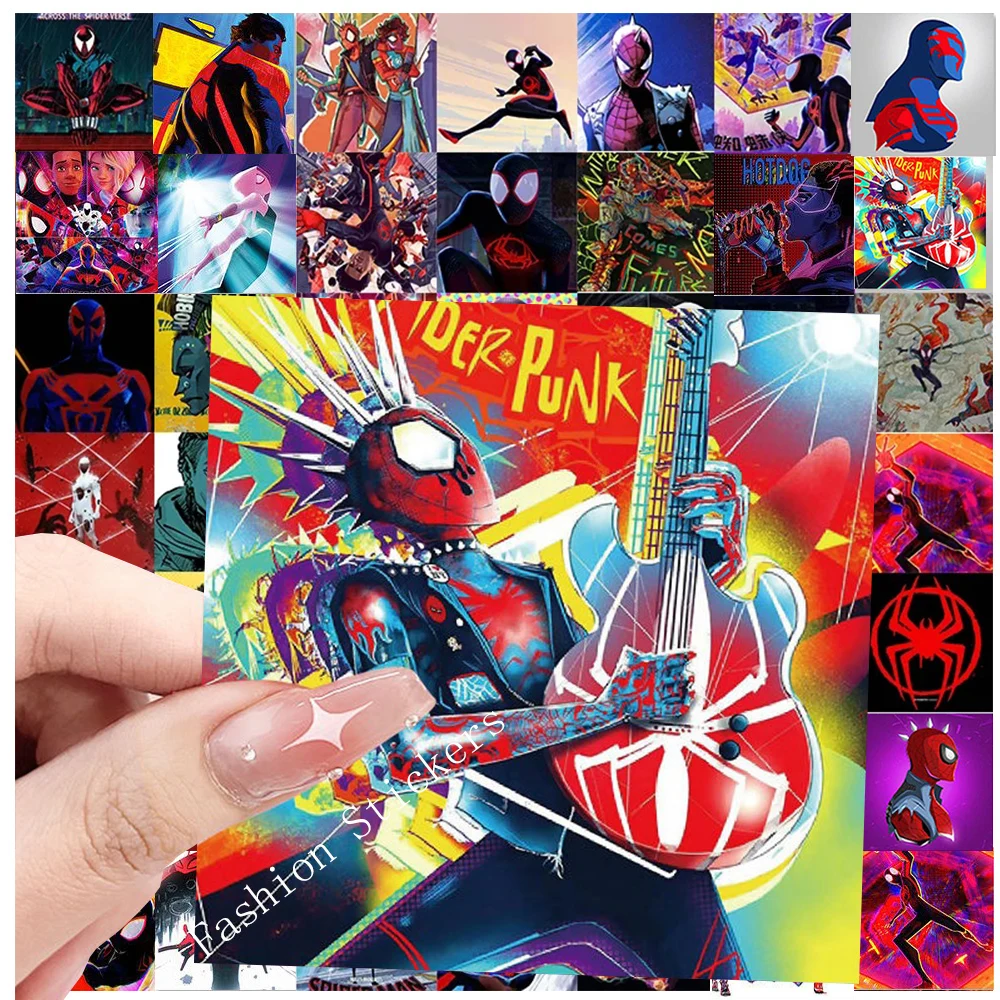 10/20/40/80pcs Disney Marvel Spiderman: Across the Spider-Verse Stickers for Kids Cool Anime Decals Toy Laptop Phone Car Sticker