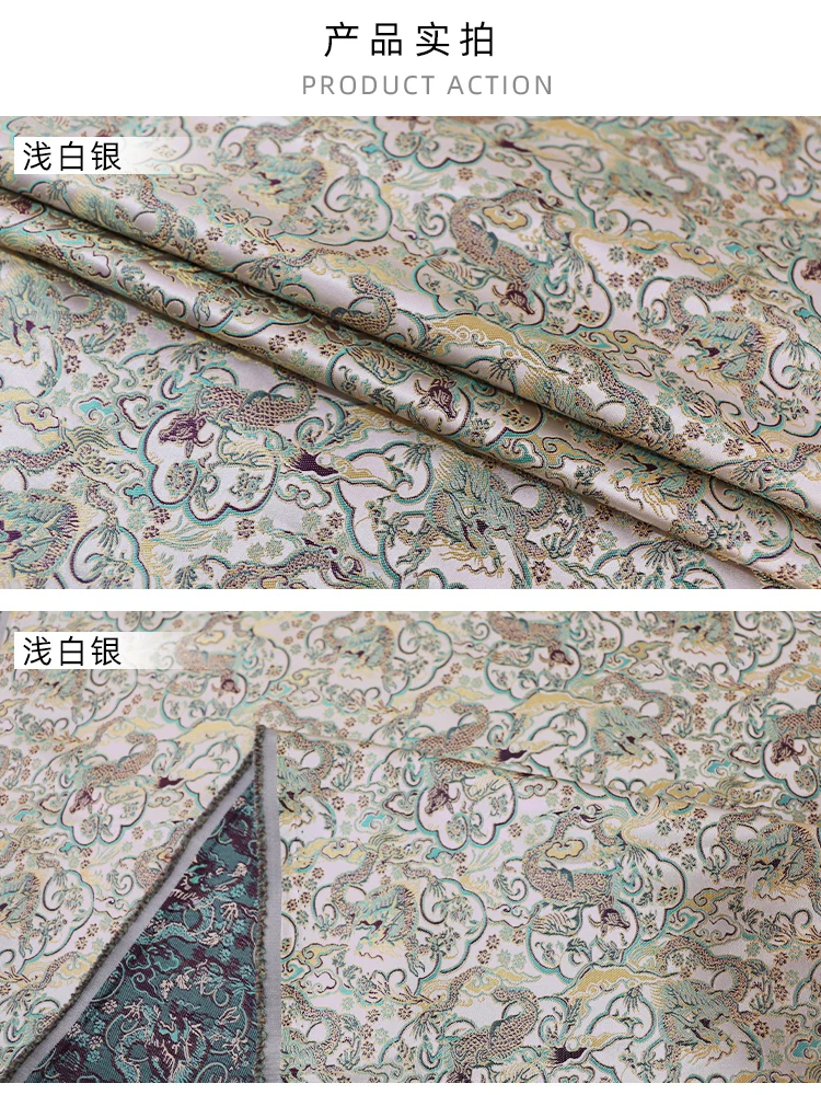 150 x 145 cm Jacquard-Stickerei, Blumenmuster, Pferdemuster, hochpräzise Brokatstoffe zum Nähen von Kleidung, handgefertigte Tasche – Detail 37