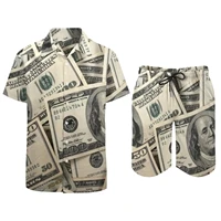 Dollar Shirt Sets 3D Printed Men Casual Fashion Short Sleeves Shirts Oversized Beach Shorts Summer Tops Hawaiian Suits Clothing 2