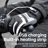 ROCKBROS Winter Cycling Gloves Windproof Breathable Warm Heating Gloves Touch Screen USB Heated Gloves Men Women Bicycle Gloves 2