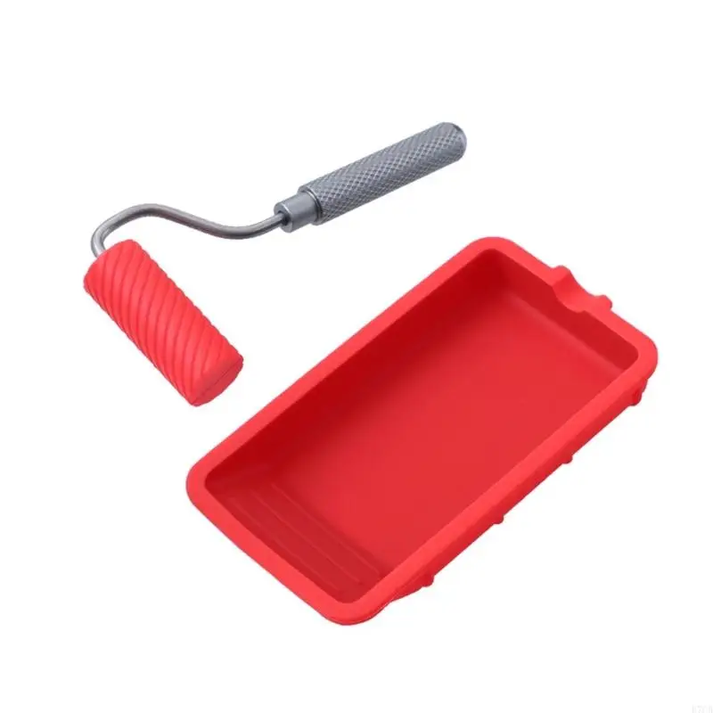 Completes Wall Painting set Silicone Roller Brush with Tray Home Renovations Tool E7CB