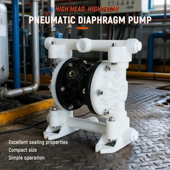 ปั๊มไดอะแฟรมลมพลาสติก ปั๊ม AODD ทนการกัดกร่อน ปั๊มลมสำหรับสารเคมี สำหรับการถ่ายโอนสารเคมี 1