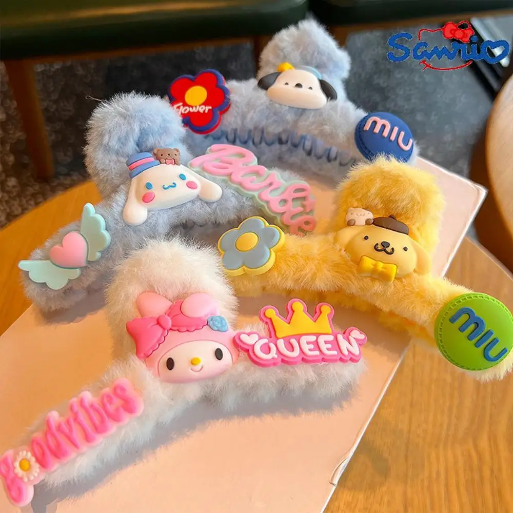 

Sanrio Large Hair Clip for Women Anime My Melody Cinnamoroll Pochacco Plush Hairgrips Cute Hair Claw Clips Girl Hair Accessories