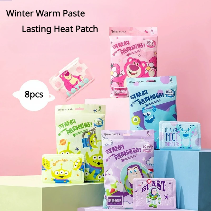 

8pcs MINISO Disney Buzz Lightyear Alien Sullivan Winter Warm Paste Self-Heating Warm Paste Lasting Heat Patch Warm Disposable