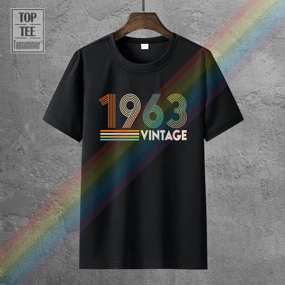 

Vintage 1963 Fun 58Th Birthday Gift Tee-Shirt Harajuku Logo T Shirt Funny Fashion Kpop Sweatshirt T Shirts Retro Brand Tshirts
