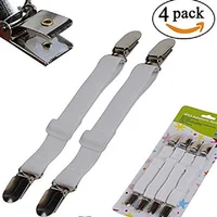 4PCS Adjustable Bed Sheet Clip Grippers Suspender Cord Hook Loop Clasps Elastic Mattress Cover Sofa-Cover Sheet Fasteners Straps 6