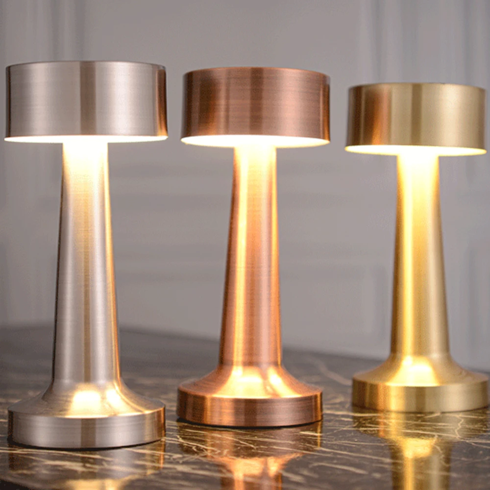 

Retro Bar Table Lamp LED tabl light Touch Sensor Rechargeable Wireless Dumbbell Desk Lamp for Restaurant Hotel Bedroom Decor