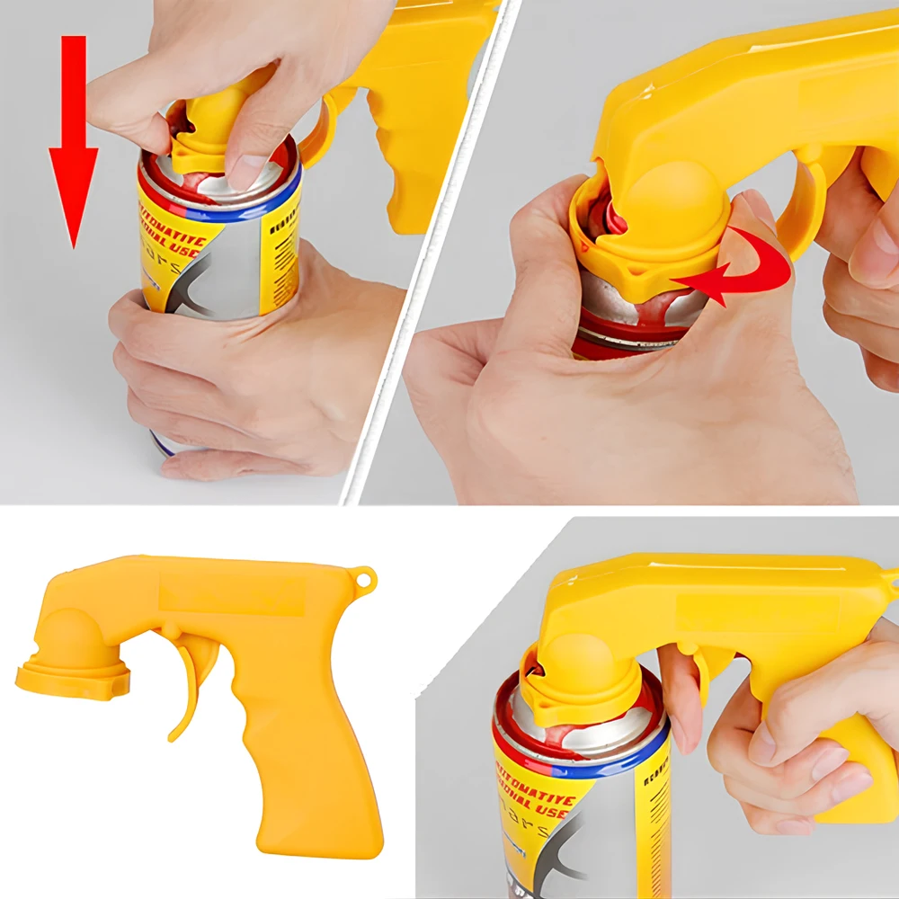 Spray Adaptor Paint Care Aerosol Gun Handle Full Grip Trigger Locking Collar Maintenance Repair Tool Polish Car Accessories Wash car spray adaptor