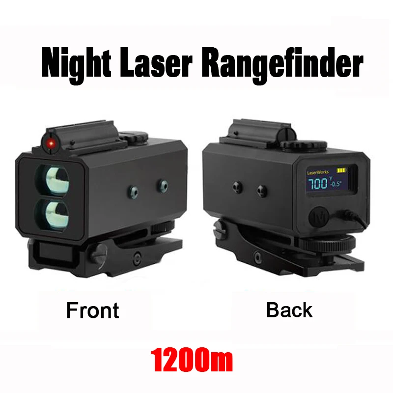 Caza Mini Laser Rangefinder Rifle Scope Red Dot 1200M Multifunction Tactical Hunting Laser Range Finder Mount For Gun Sight laser rangefinder