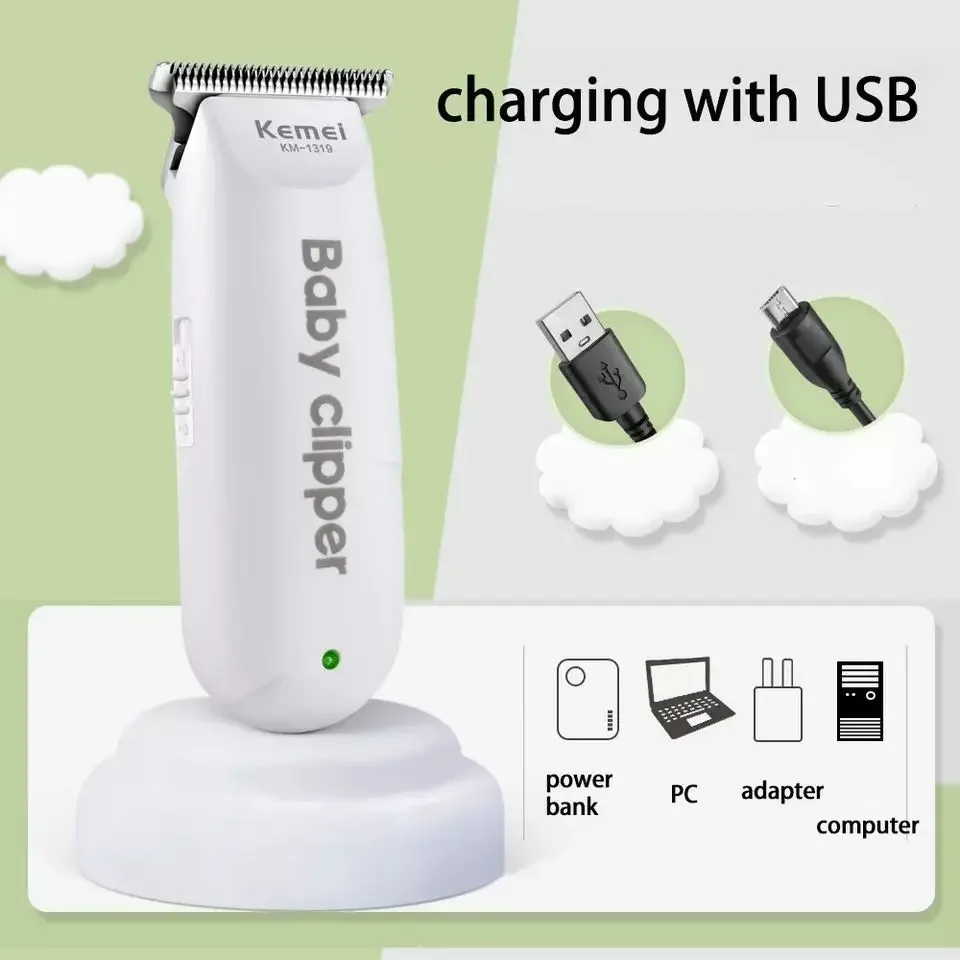 Kemei Rechargeable Electric Hair Clipper KM-1319 Baby Hair Trimmer Portable Household Clipper
