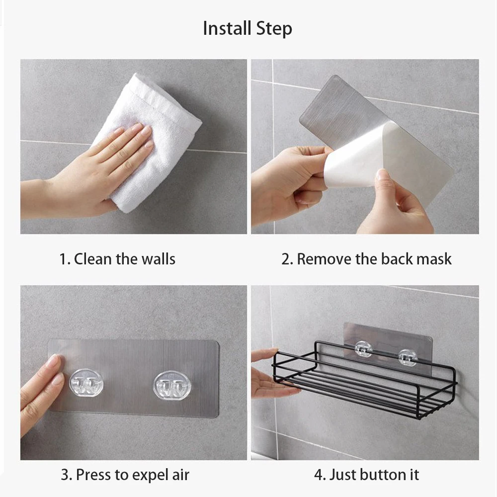 Bathroom Shelf Kitchen Organizer Shelves Iron Shower Caddy Storage Rack Shampoo Holder Bathroom and Kitchen Storage Shelfs storage rack shower shelf shampoo rack bathroom storage shelf storage shelf shampoo holder bathroom shelf bathroom accessories bathroom corner shelf toilet shower rack shower rack floating shelves