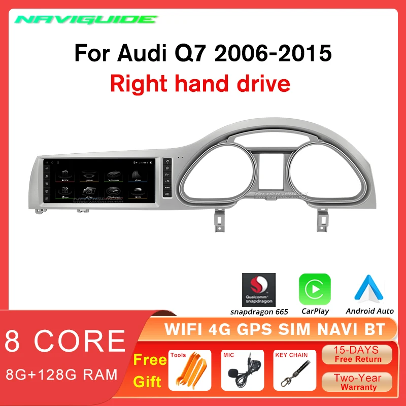 

Автомобильный радиоприемник IDE 10,25 ''Android 12 для Audi Q7 2006-2015 360 RHD GPS мультимедийный плеер CarPlay автомобильный экран WIFI 4G головное устройство