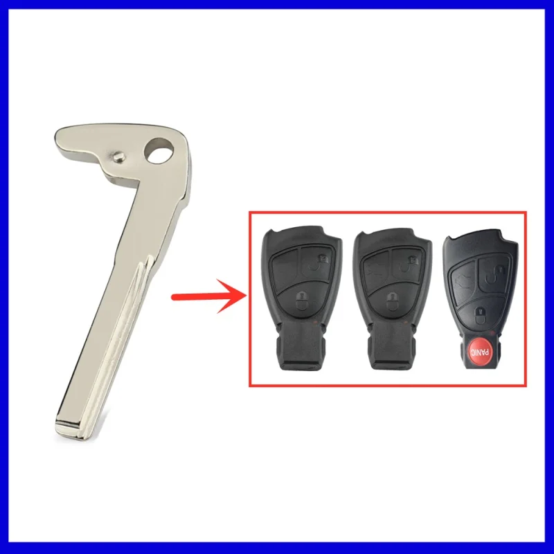 DUDELY Replacement Smart Key Blank For Mercedes Benz 2008 A E S G CLK SLK ML Class W220 Smart Chrome Uncut Key Blade Insert