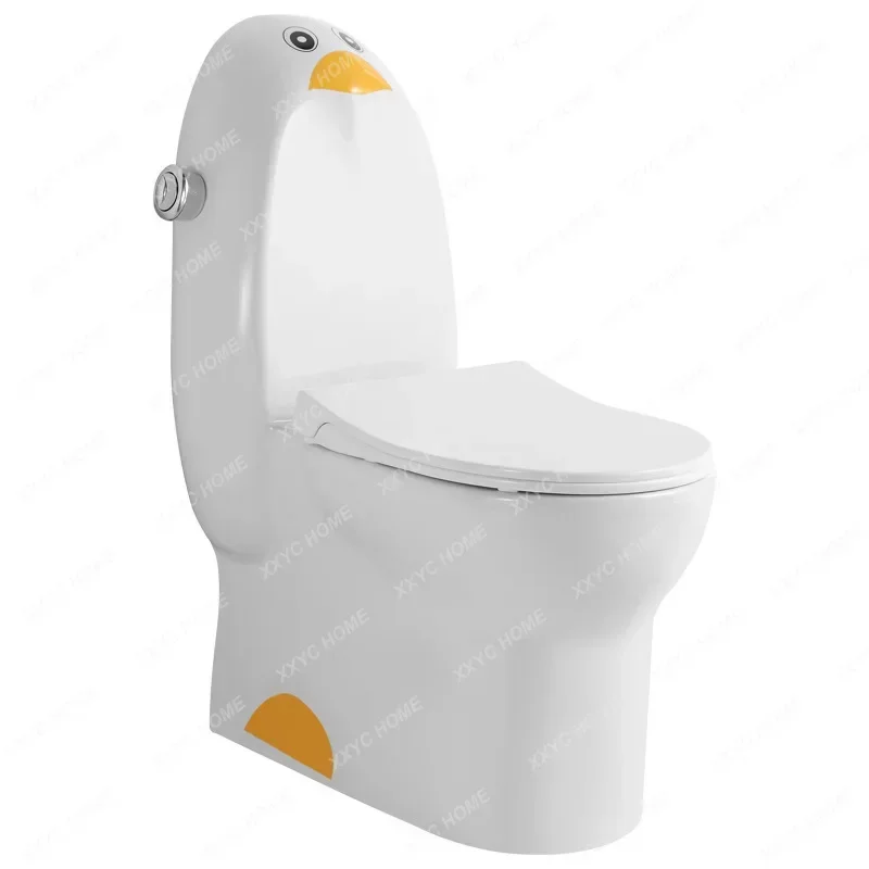 

Children's Penguin Flush Toilet Ceramic Siphon Kindergarten Man and Woman Cartoon Color Ring