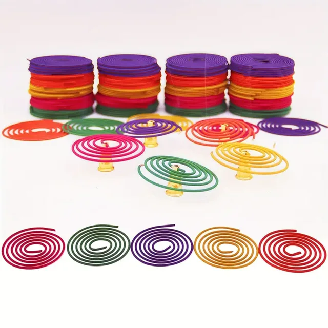 50pcs Mixed Fragrance Incense Sticks, Spiral Shape, Lemon, Rose, Jasmine, Lavender, Orange, 3-4 Hours Burn Time, Mild Fragrance, 2