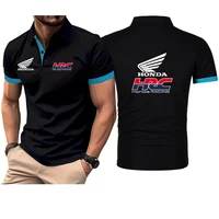 2025 Honda racing hommes nouvel été coton respirant confortable Polo décontracté couleur unie coupe ajustée hauts à la mode vêtements 4